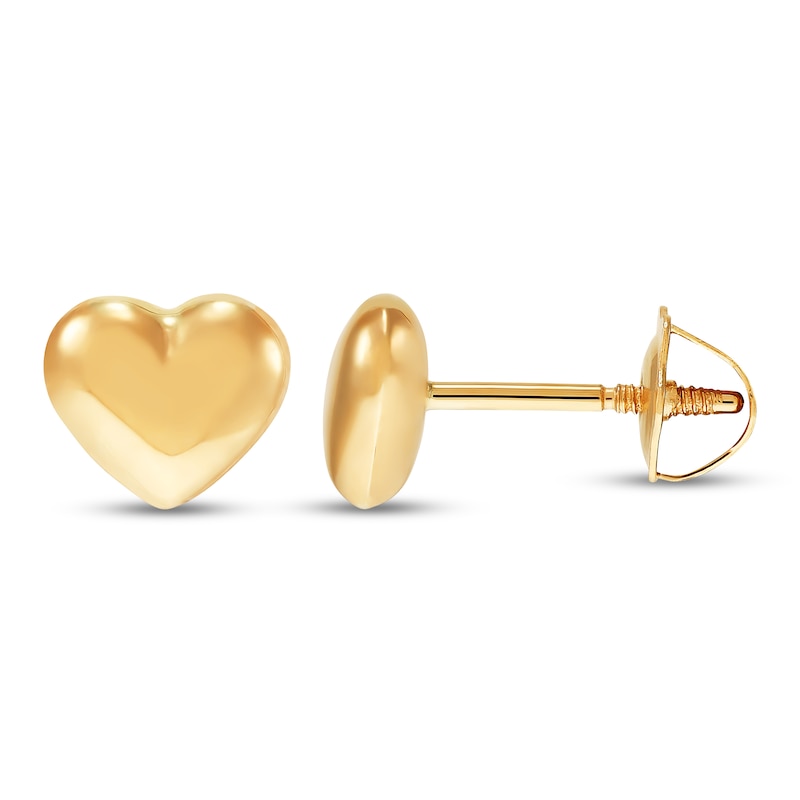Children's Heart Earrings 14K Yellow Gold