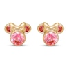 Thumbnail Image 1 of Children's Minnie Mouse Pink Cubic Zirconia Stud Earrings 14K Yellow Gold