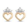 Thumbnail Image 1 of Children's Princess Crown Earrings 14K Yellow Gold