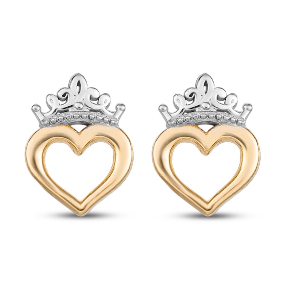 Kay Children's Princess Crown Earrings 14K Yellow Gold