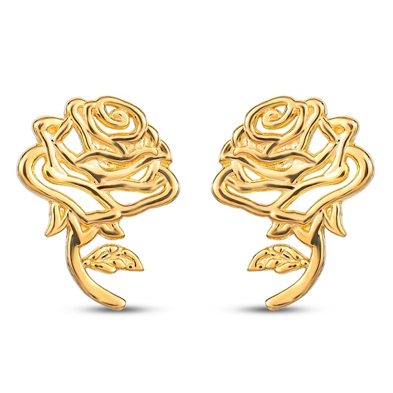 Children's Belle Rose Stud Earrings 14K Yellow Gold