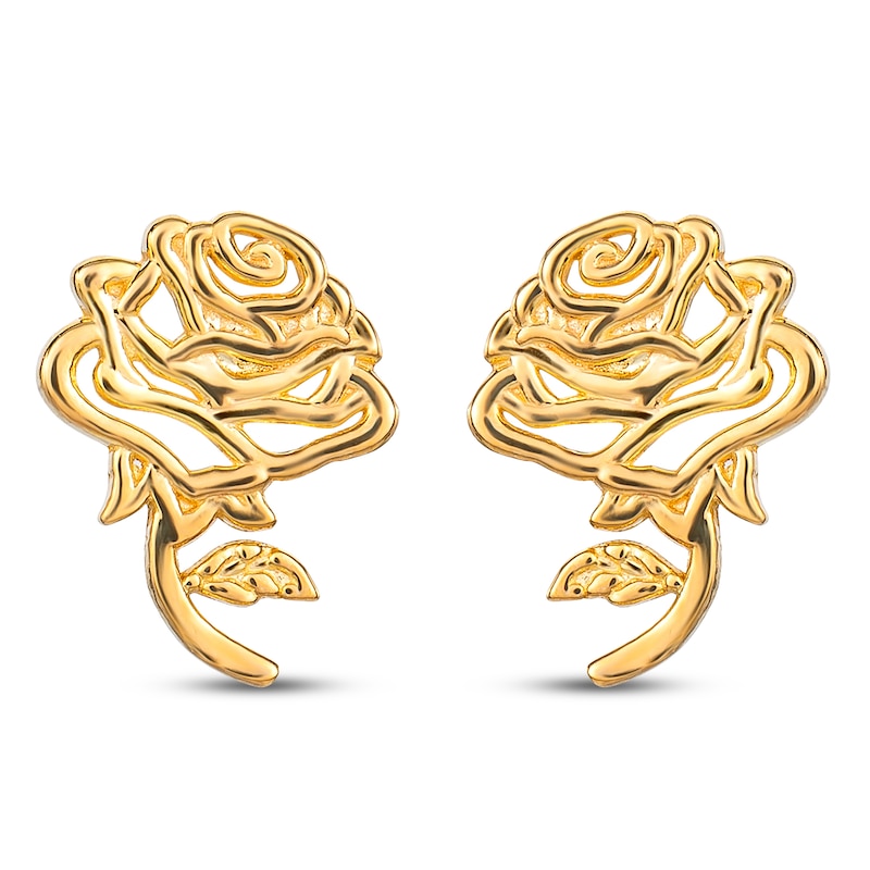 Main Image 1 of Children's Belle Rose Stud Earrings 14K Yellow Gold