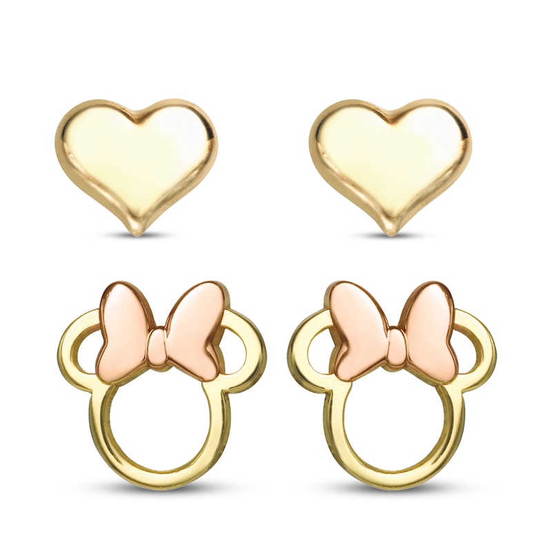Main Image 1 of Children's Minnie Mouse Earrings Boxed Set 14K Two-Tone Gold