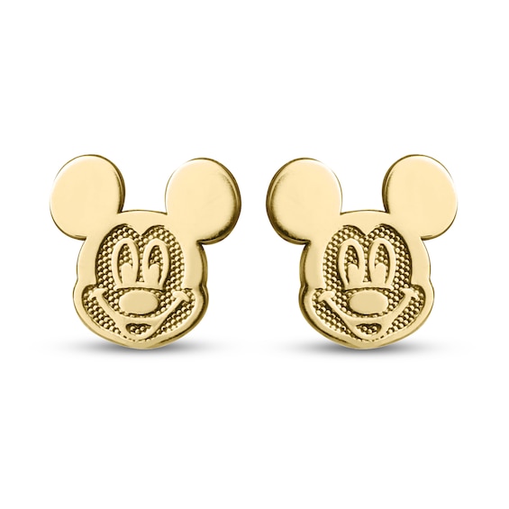 Children's Mickey Mouse Stud Earrings 14K Yellow Gold