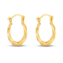 Children's Twisted Hoop Earrings 14K Yellow Gold