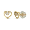 Thumbnail Image 1 of Children's Cubic Zirconia Heart Stud Earrings 14K Yellow Gold
