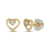 Thumbnail Image 0 of Children's Cubic Zirconia Heart Stud Earrings 14K Yellow Gold