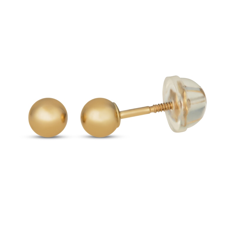 Children's 4mm Ball Earrings 14K Yellow Gold