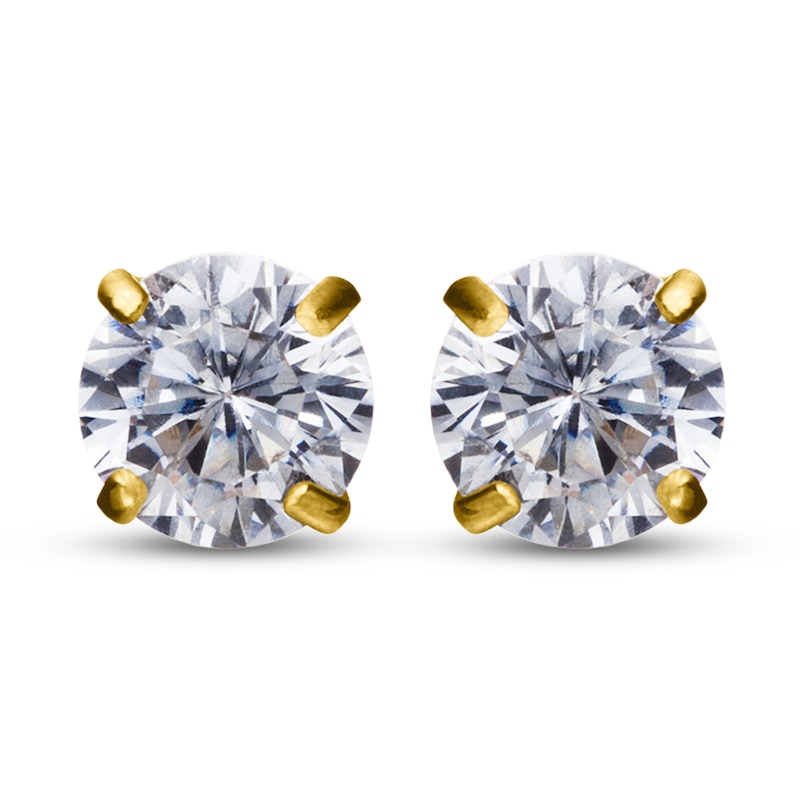 Children's Cubic Zirconia Stud Earrings 14K Yellow Gold