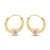 Thumbnail Image 0 of Children's Pink Cubic Zirconia Hoop Earrings 14K Yellow Gold