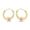 Thumbnail Image 1 of Children's Pink Cubic Zirconia Hoop Earrings 14K Yellow Gold