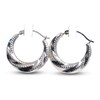 Thumbnail Image 1 of Beaded Hoop Earrings 14K White Gold