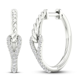 Love + Be Loved Diamond Hoop Earrings 1/5 ct tw 10K White Gold