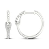 Thumbnail Image 2 of Love + Be Loved Diamond Hoop Earrings 1/5 ct tw 10K White Gold