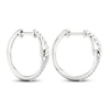 Thumbnail Image 2 of Love + Be Loved Diamond Hoop Earrings 1/5 ct tw 10K White Gold