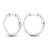 Thumbnail Image 3 of Love + Be Loved Diamond Hoop Earrings 1/5 ct tw 10K White Gold