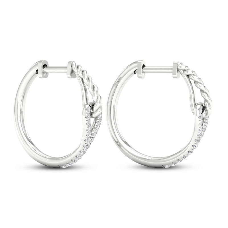 Love + Be Loved Diamond Hoop Earrings 1/5 ct tw 10K White Gold