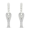 Thumbnail Image 3 of Love + Be Loved Diamond Hoop Earrings 1/5 ct tw 10K White Gold