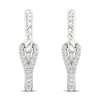 Thumbnail Image 4 of Love + Be Loved Diamond Hoop Earrings 1/5 ct tw 10K White Gold