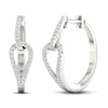 Thumbnail Image 1 of Love + Be Loved Diamond Hoop Earrings 1/6 ct tw 10K White Gold