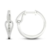 Thumbnail Image 2 of Love + Be Loved Diamond Hoop Earrings 1/6 ct tw 10K White Gold