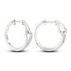 Thumbnail Image 3 of Love + Be Loved Diamond Hoop Earrings 1/6 ct tw 10K White Gold