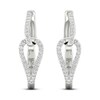 Thumbnail Image 4 of Love + Be Loved Diamond Hoop Earrings 1/6 ct tw 10K White Gold