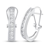 Thumbnail Image 1 of Diamond Hoop Earrings 1/2 ct tw 10K White Gold