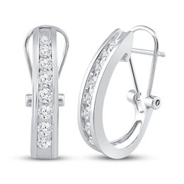 Diamond Hoop Earrings 1/2 ct tw 10K White Gold