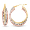 Thumbnail Image 1 of Triple Twist Hoop Earrings 14K Tri-Tone Gold