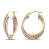 Thumbnail Image 2 of Triple Twist Hoop Earrings 14K Tri-Tone Gold