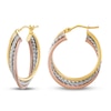 Thumbnail Image 1 of Triple Twist Hoop Earrings 14K Tri-Tone Gold