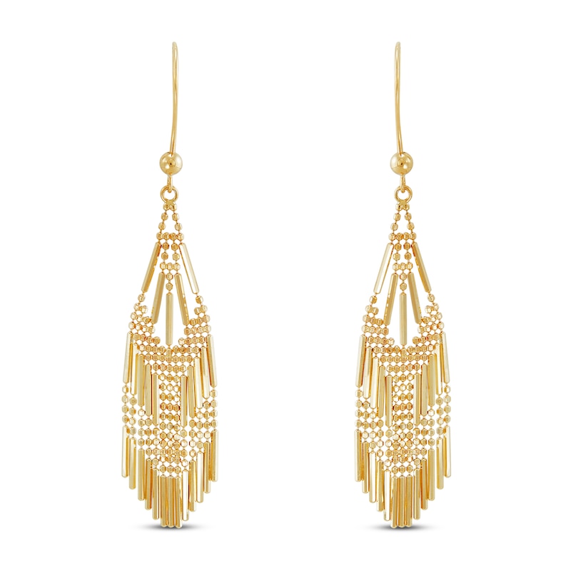 Main Image 2 of Tiered Bead Dangle Earrings 14K Yellow Gold