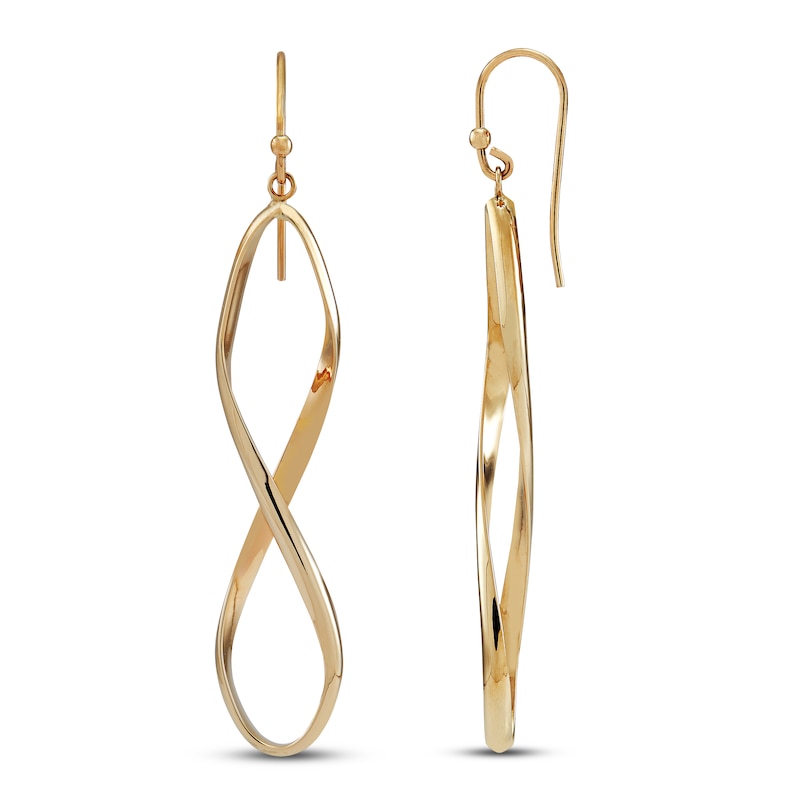 Infinity Drop Earrings 10K Yellow Gold