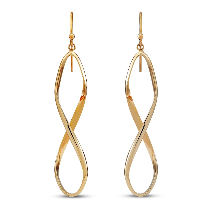 Infinity Drop Earrings 10K Yellow Gold