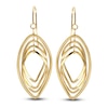 Thumbnail Image 1 of Oval Twist Dangle Earrings 14K Yellow Gold