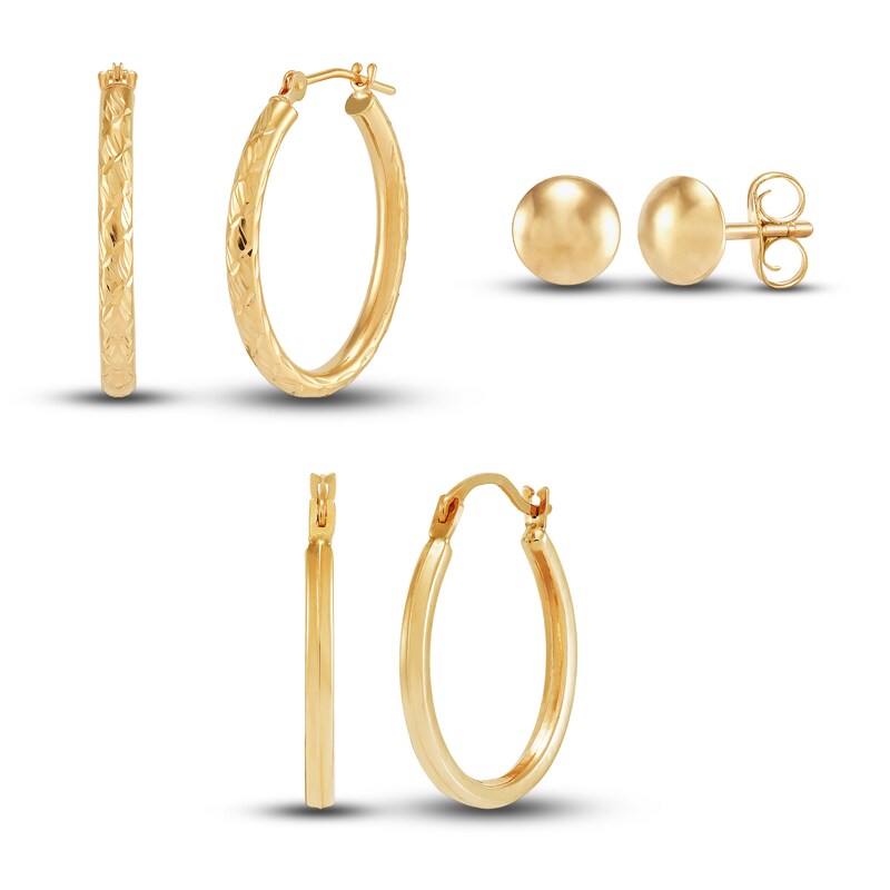 9ct Gold Small Cross stud Earrings Diamond cut Made in UK Gift Boxed 9ct Gold Small Cross stud Earrings Diamond cut Made in UK Gift Boxed