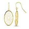 Oval Dreamcatcher Drop Earrings 14K Yellow Gold