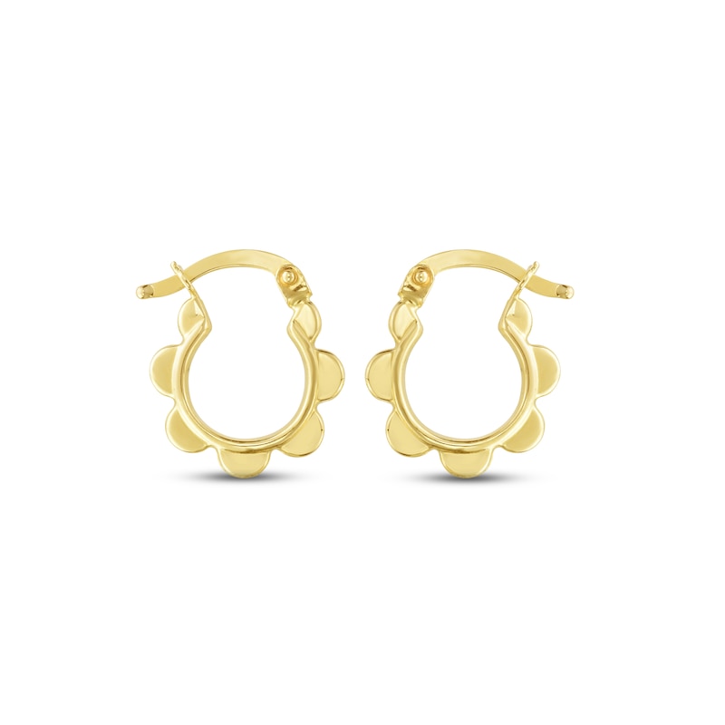 Bamboo Hoop Earrings Large 14K Yellow Gold