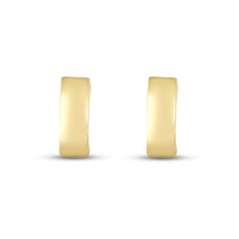 Main Image 2 of Polished Huggie Hoop Earrings 14K Yellow Gold