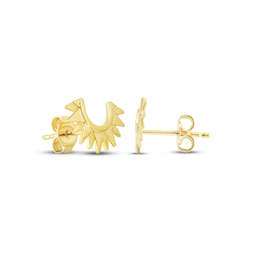 Polished Sunburst Earrings 14K Yellow Gold