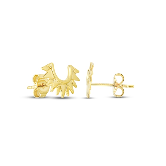 Polished Sunburst Earrings 14K Yellow Gold