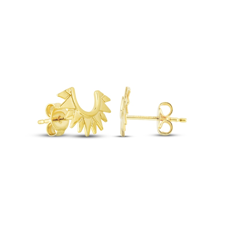 Main Image 1 of Polished Sunburst Earrings 14K Yellow Gold