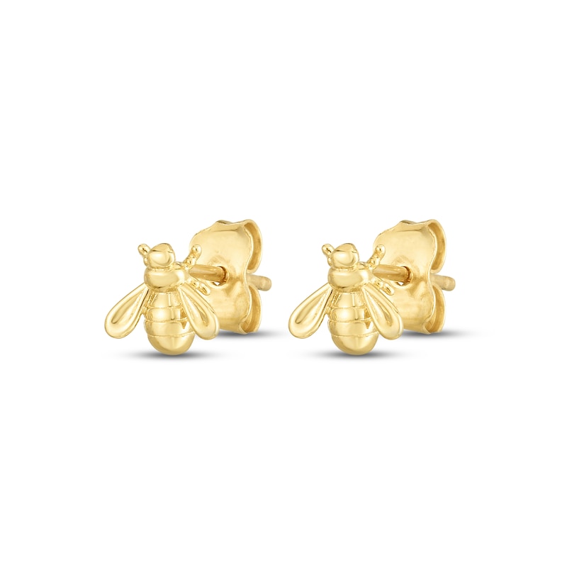 Bumblebee Stud Earrings 14K Yellow Gold