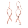 Pink Ribbon Dangle Earrings 14K Rose Gold