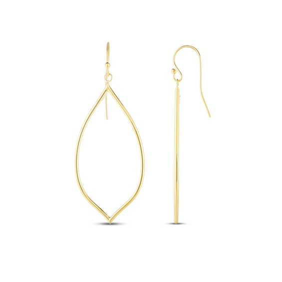 Tube Petal Drop Earrings 14K Yellow Gold
