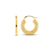 Thumbnail Image 1 of Greek Key Stamp Hoop Earrings 14K Yellow Gold