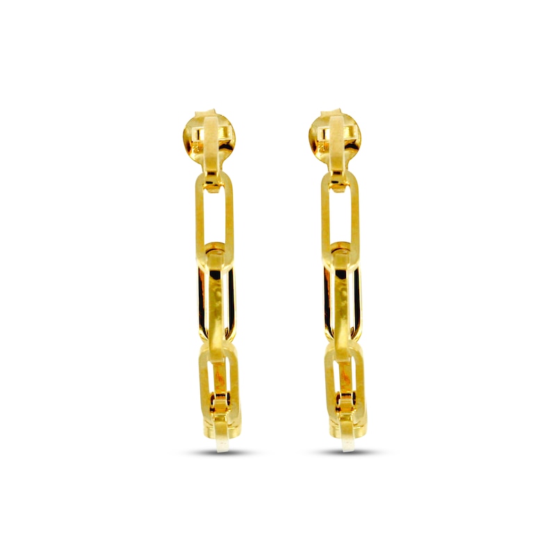 Main Image 2 of Paperclip Hoop Earrings 10K Yellow Gold 25mm