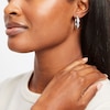 Thumbnail Image 4 of Glitter Hoop Earrings 14K White Gold 20mm
