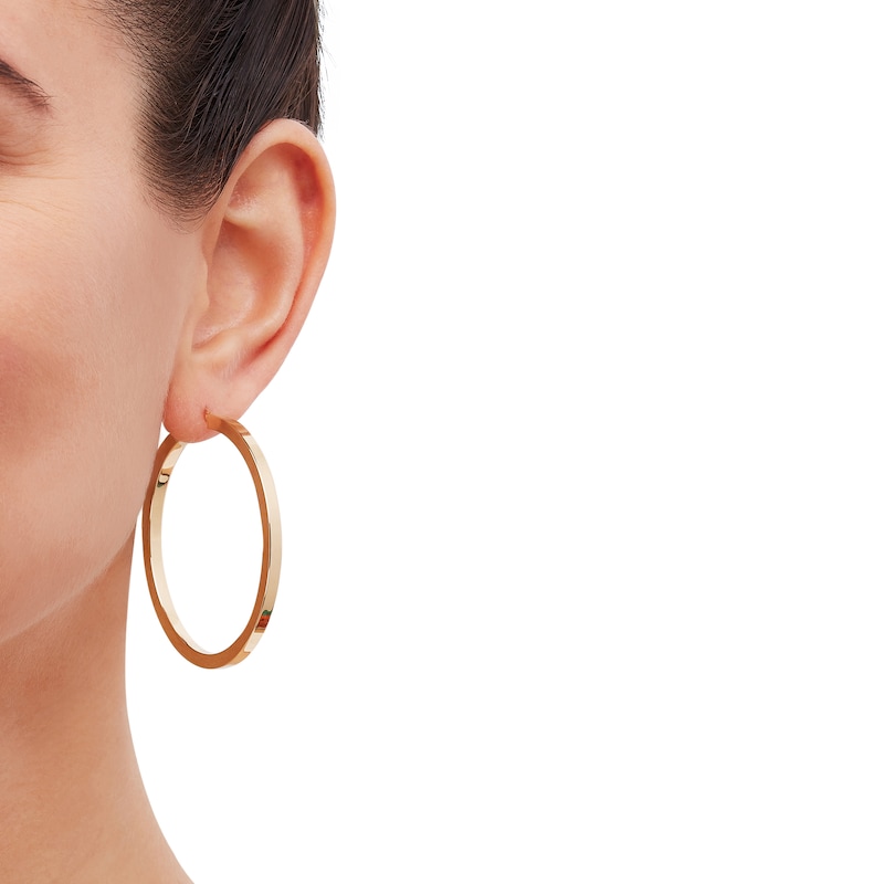 Main Image 2 of Square Hoop Earrings 10K Yellow Gold 50mm